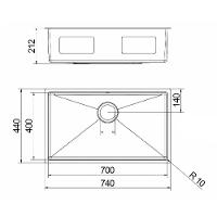 Cuba Docol Bistrô 70x40 90021125016 Inox Escovado Inox Escovado 90021125016 - 2