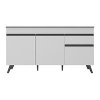 Balcão Cozinha Gabinete Pia 150cm 3 Portas 1 Gaveta Veneza Multimóveis V3740 Branco/preto Branco/preto - 2