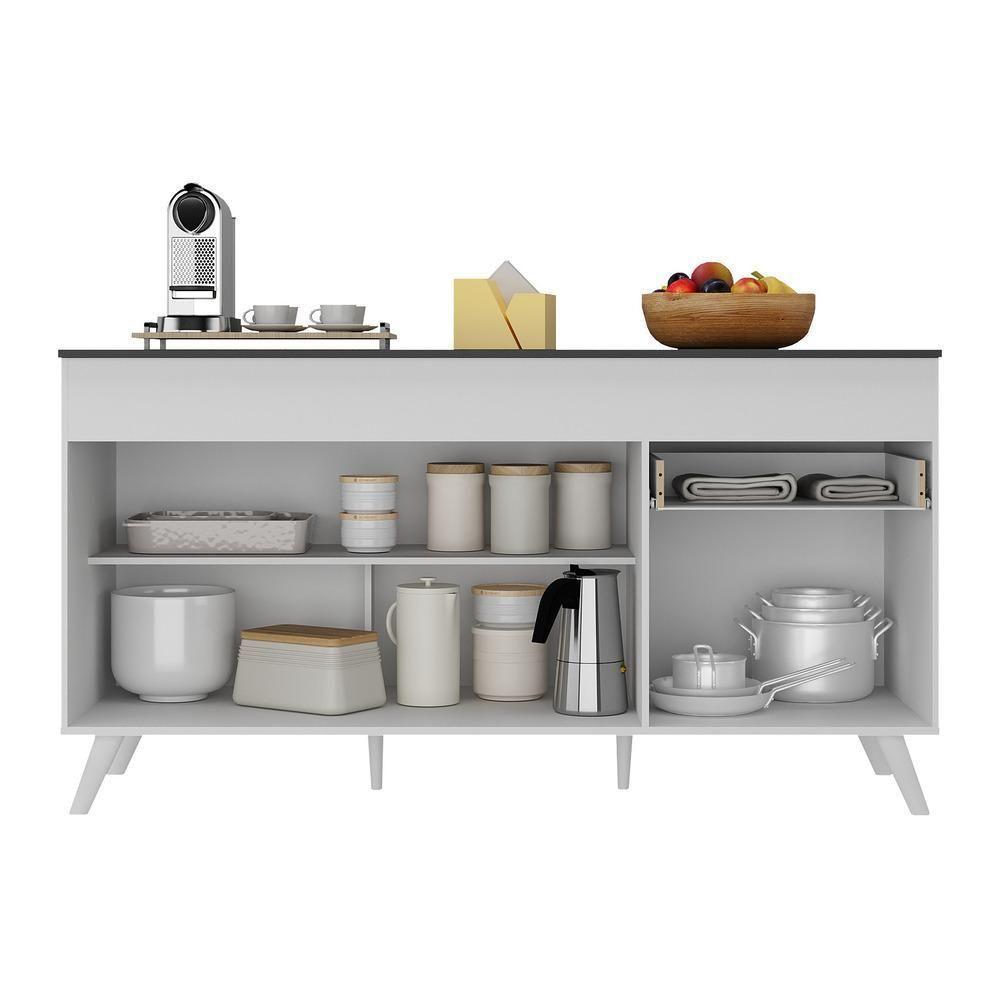 Balcão Cozinha Gabinete Pia 150cm 3 Portas 1 Gaveta Veneza Multimóveis V3740 Branco Branco - 3