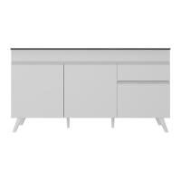 Balcão Cozinha Gabinete Pia 150cm 3 Portas 1 Gaveta Veneza Multimóveis V3740 Branco Branco - 2