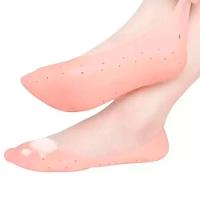 Protetor Meia Sapatilha Silicone Gel Para Pés Rachados E Ressecados Bege - 4