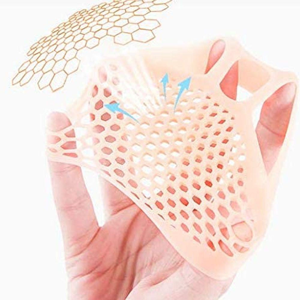 Kit Par Meia Palmilha Ortopédica Protetor Para Os Pés Almofada Silicone Gel Tiptoe Bege - 4