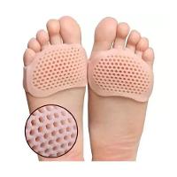 Kit Par Meia Palmilha Ortopédica Protetor Para Os Pés Almofada Silicone Gel Tiptoe Bege - 1