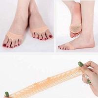 Kit Par Meia Palmilha Ortopédica Protetor Para Os Pés Almofada Silicone Gel Tiptoe Bege - 6