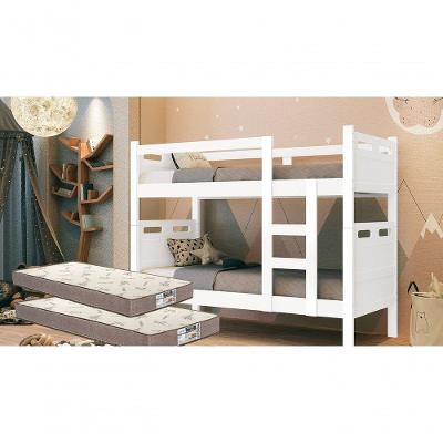 Beliche Robusto C/ 2 Colchões Confortáveis Kit Completo Branco