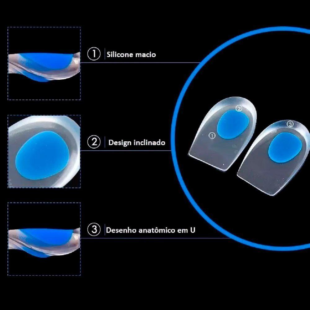 Palmilha Silicone Gel Ortopédica Calcanhar Calcanheira Branco - 4