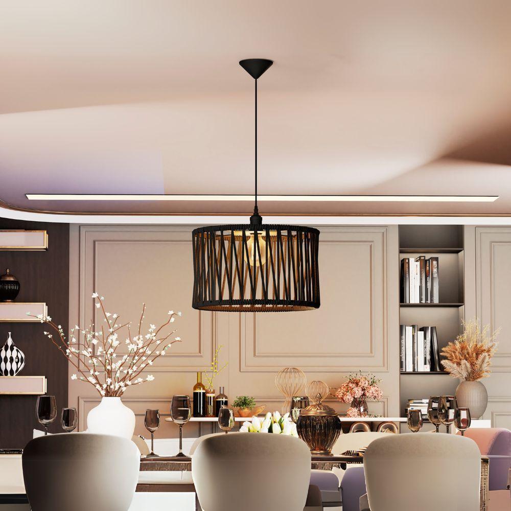 Pendente Nobre Preto Corda Náutica Luminaria Moderna - 2