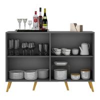 Aparador Buffet 4 Portas Com Espelho Retrô Vegas Multimóveis V3562 Grafite/natural Grafite/natural - 5