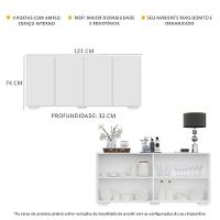 Aparador Buffet 4 Portas Com Pés Quadrados Branco - 2