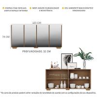 Aparador Buffet 4 Portas com Espelho e Pés Rustic/natural - 2