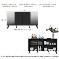 Aparador Buffet com Espelho e Pés Retrô Preto - 2