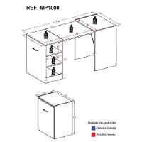 Aparador Bar com Mesa Dobrável Ibiza Multimóveis Preto - 10