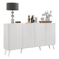 Aparador Buffet 4 Portas Retrô Veneza Multimóveis V3556 Branco Branco - 1