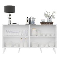 Aparador Buffet 4 Portas Retrô Veneza Multimóveis V3556 Branco Branco