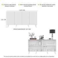 Aparador Buffet 4 Portas Retrô Veneza Multimóveis V3556 Branco Branco - 6