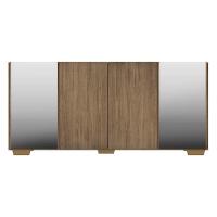 Aparador Buffet 4 Portas Com Espelho E Pés Quadrados Multimóveis V3563 Rustic/natural Rustic/natural - 3