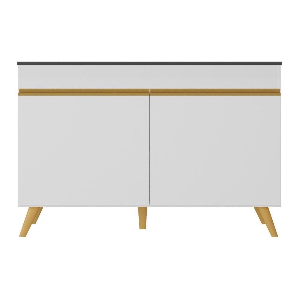 Balcão Cozinha Gabinete Pia 120cm 2 Portas Veneza Multimóveis V3738 Branco/dourado Branco/dourado - 2