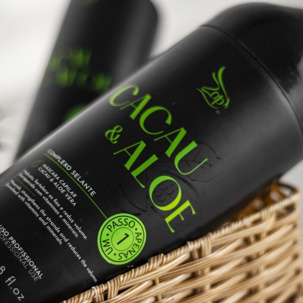 Kit 8 Escovas Progressivas Zap Cacau & Aloe Vera Passo Único 1 Litro - 4