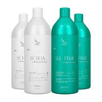 Kit 2 Escovas Progressivas Zap All Time Orgânica + 2 Shampoos Detox 1 Litro - 1