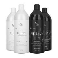Kit 2 Escovas Progressivas Zap Me Leva Black + 2 Shampoos Detox 1 Litro - 1
