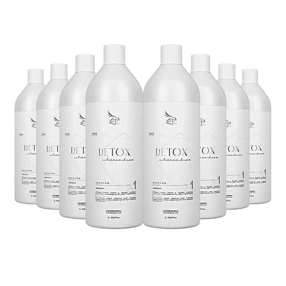 Kit 8 Shampoo Anti-resíduos Detox Zap Limpeza Profunda 1 Litro - 1