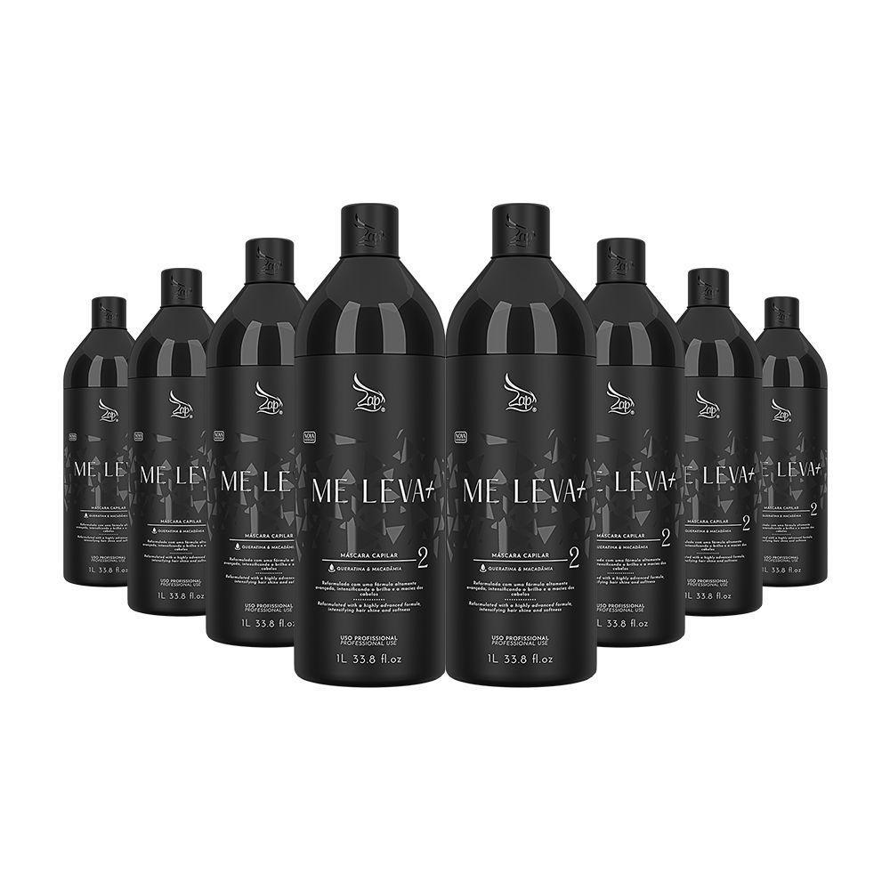 Kit 8 Escovas Progressivas Zap Me Leva Black Passo 2 1 Litro - 1
