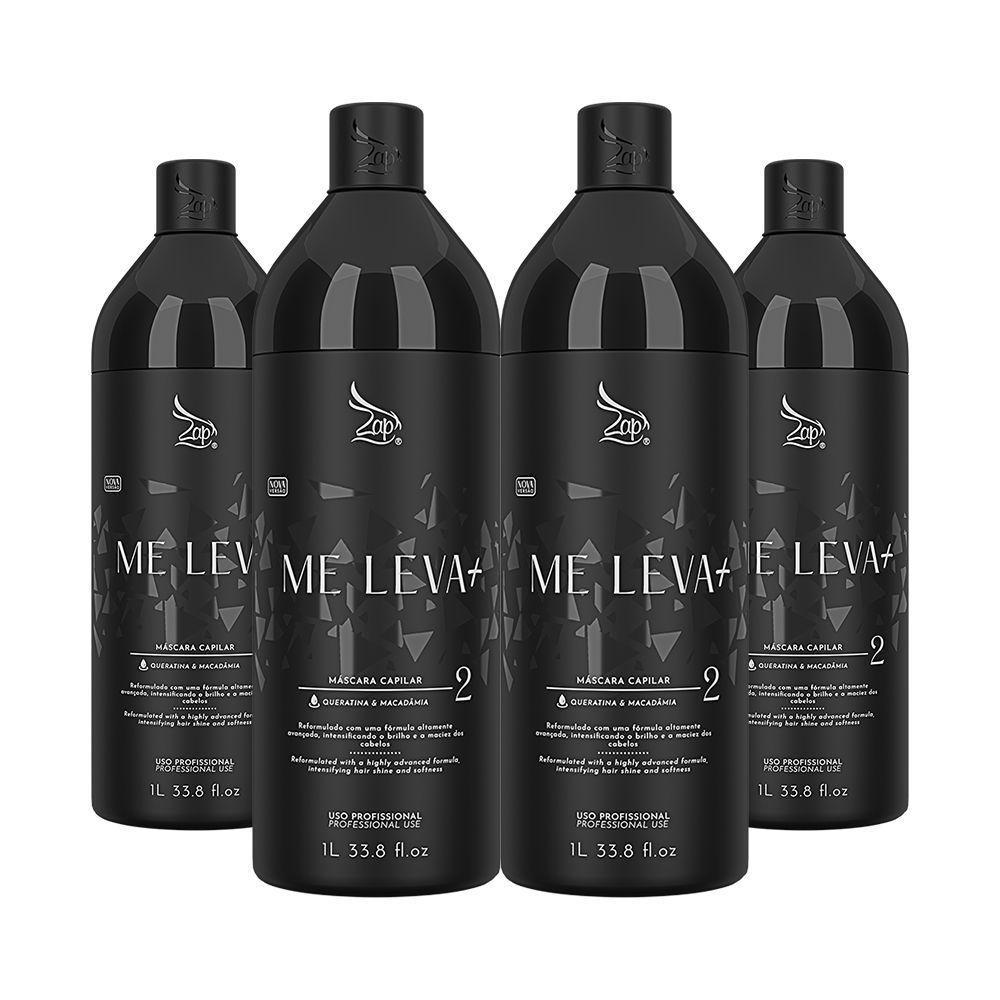 Kit 4 Escovas Progressivas Zap Me Leva Black Passo 2 1 Litro - 1