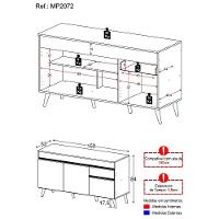 Balcão Cozinha Gabinete Pia 3 Portas 1 Gaveta Preto