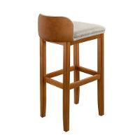 Kit 2 Banquetas Onix Design Courino Linho Eucalipto Maciço