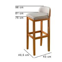 Kit 2 Banquetas Onix Design Courino Linho Eucalipto Maciço - 5