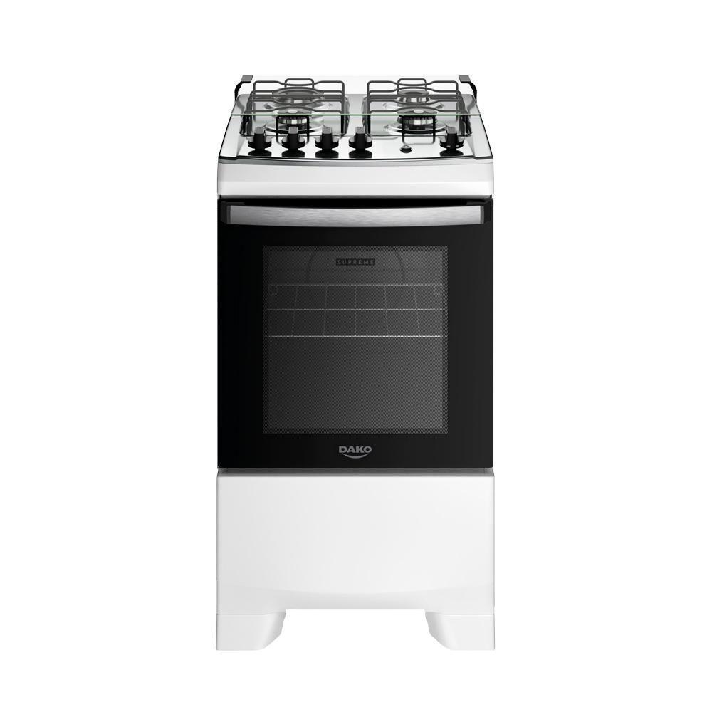Fogão Dako 4 Bocas Mesa Inox Supreme Branco Bivolt - 1