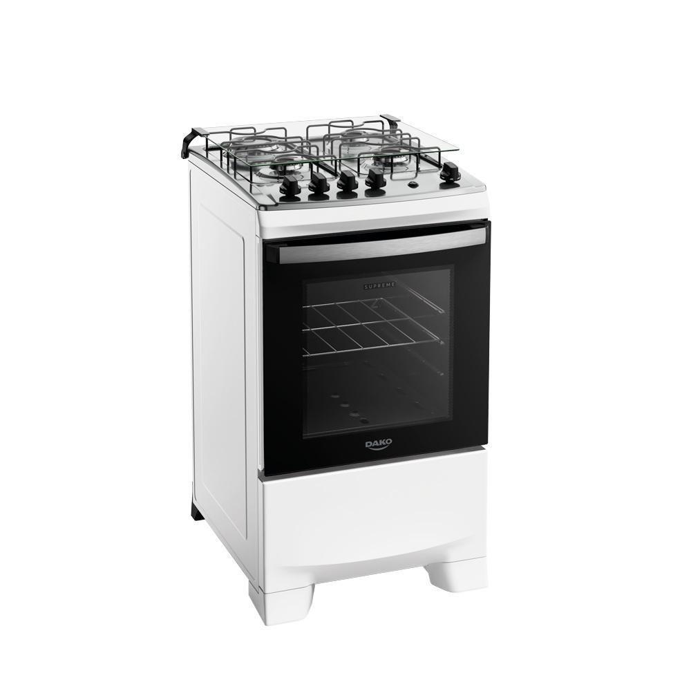 Fogão Dako 4 Bocas Mesa Inox Supreme Branco Bivolt - 2