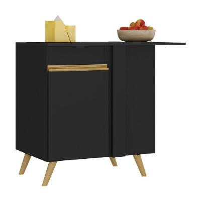 Balcão Cozinha De Canto 1 Porta Veneza Gb Multimóveis Mp3743 Preto