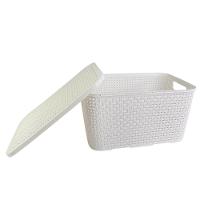 Kit Com 4 Caixas Organizadoras Rattan 15 Litros Com Tampa - Estilo E Praticidade branca - 3