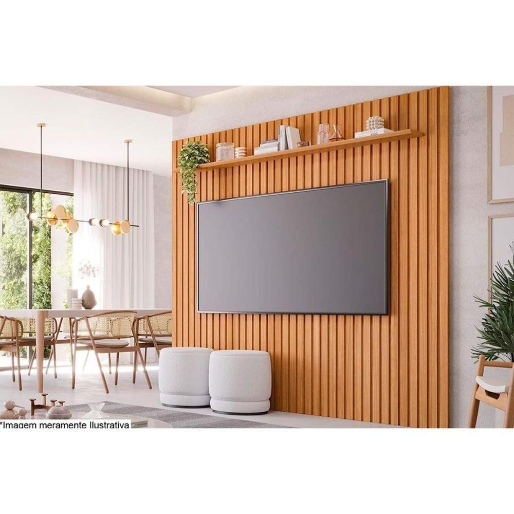 Estante P- Sala Até 70 Pol Moema-maragogi Ripado C- 4 Portas E Pés 180x197cm Off White-nature - Permóbili - 6