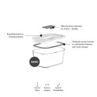 Pote Vidro Hermético Fresh Lock Branco Fechado 370ml - 6