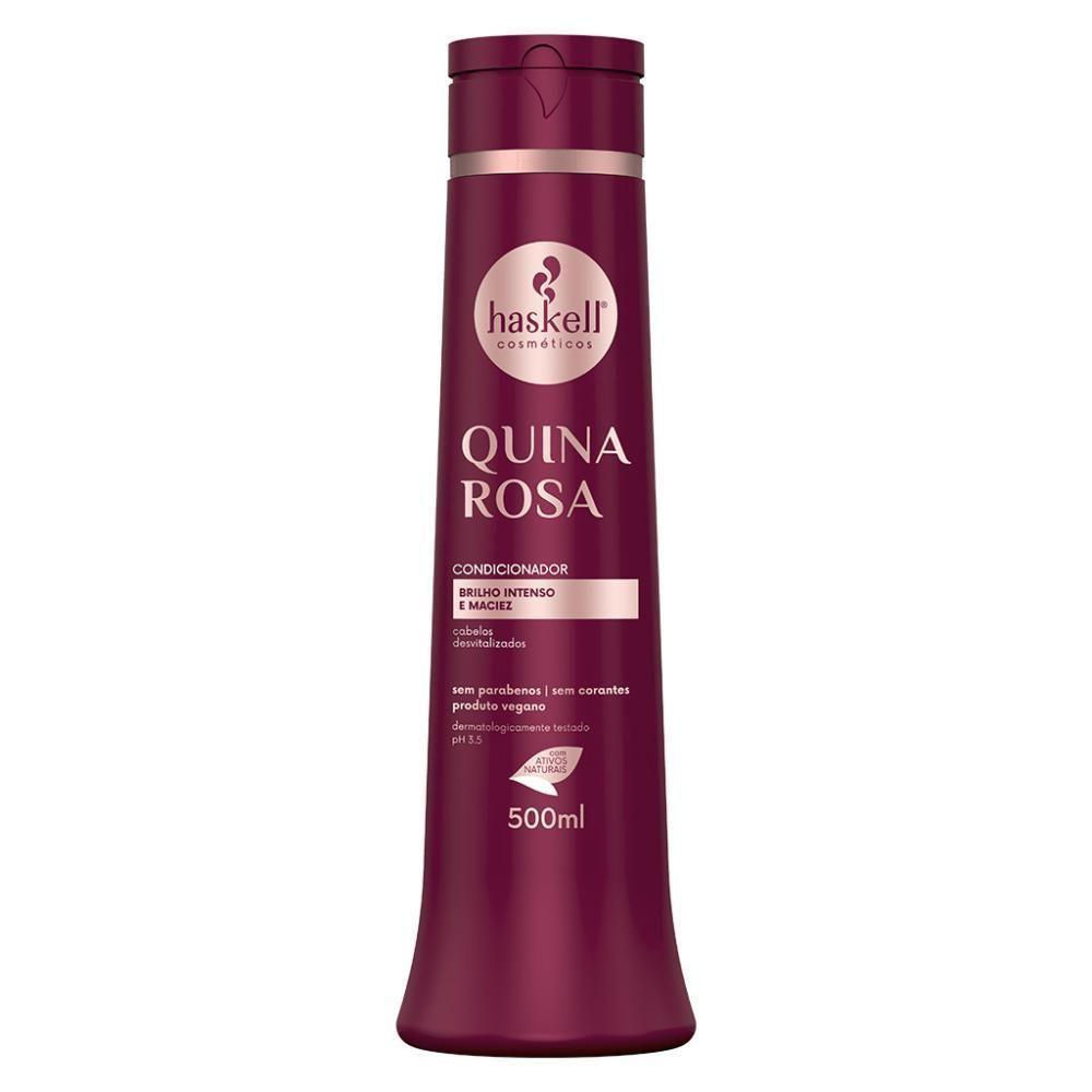 Kit Shampoo Condicionador E Máscara Quina Rosa Brilho Intenso E Maciez Haskell 500ml - 2