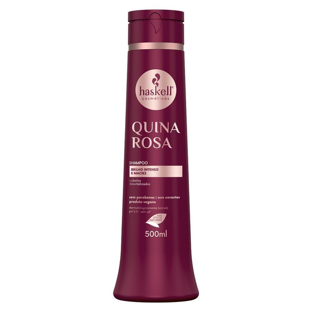 Kit Shampoo Condicionador E Máscara Quina Rosa Brilho Intenso E Maciez Haskell 500ml - 3
