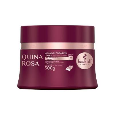 Máscara Quina Rosa Brilho Intenso E Maciez Haskell 300g