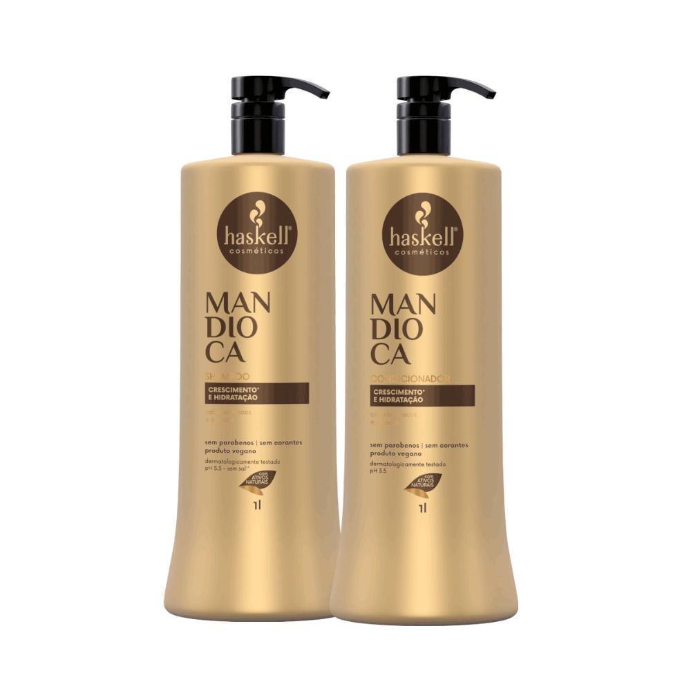 Kit Shampoo E Condicionador Hidratação E Fortalecimento Haskell Mandioca 1000ml - 1