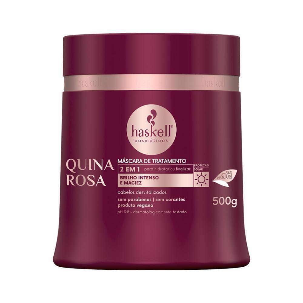 Máscara Quina Rosa Brilho Intenso E Maciez Haskell 500g - 1