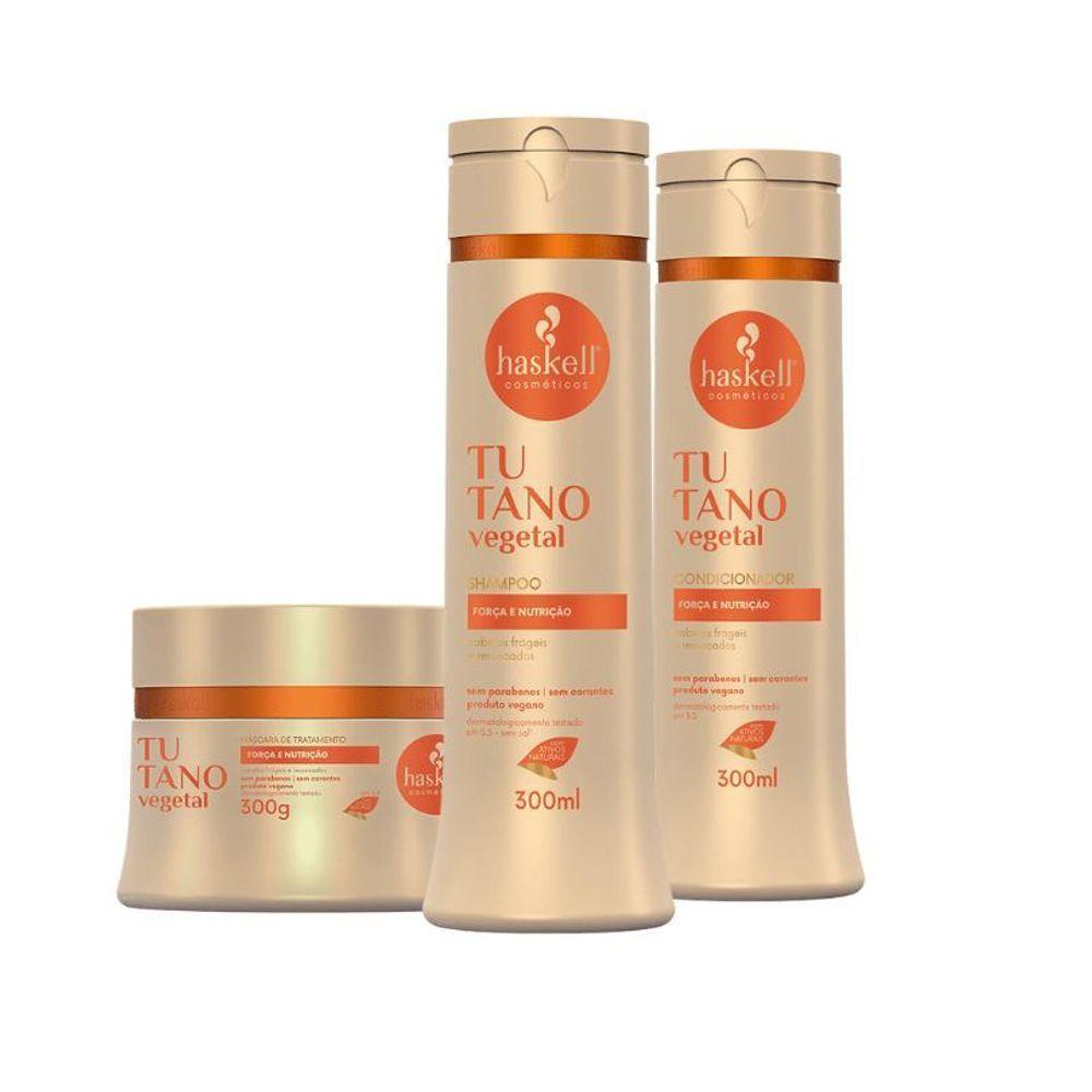 Kit Shampoo Condicionador E Máscara Força E Nutrição Tutano Vegetal Haskell 300ml - 1