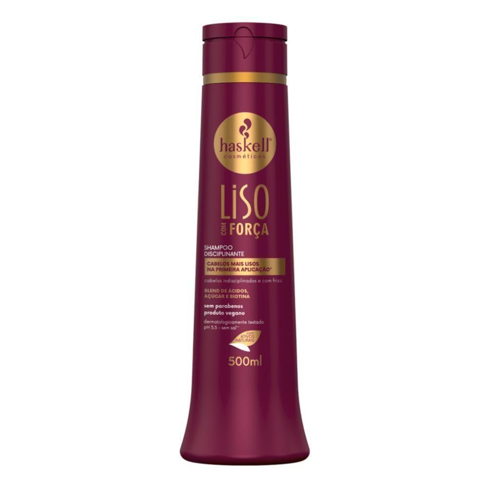 Kit Shampoo Condicionador E Máscara Disciplinante Liso Com Força Haskell 500ml - 3