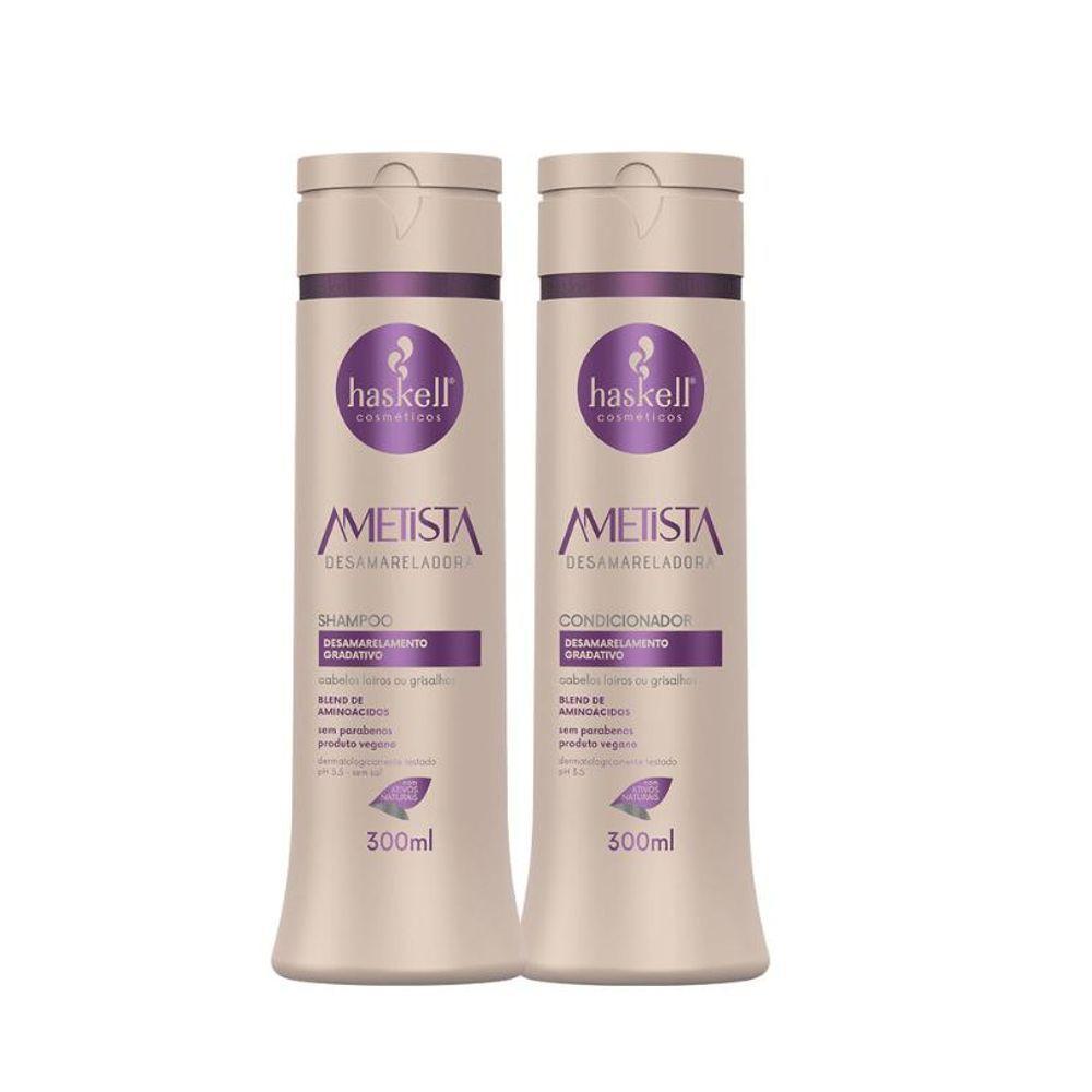 Kit Shampoo E Condicionador Desamareladora Ametista Haskell 300ml - 1