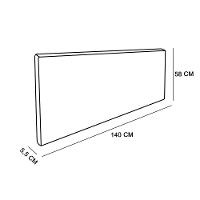 Cabeceira Painel Clean Para Cama Box Casal 140 Cm Linho Cor A26 Grafite - 2