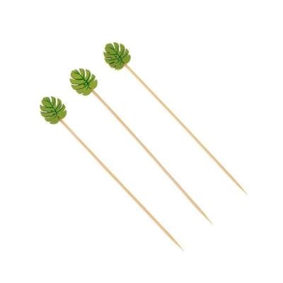 Palito Em Bambu Para Petiscos 12cm Folha - 20 Un