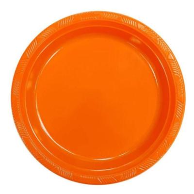 Prato Plástico Happy Line 15cm Laranja - 8 Un