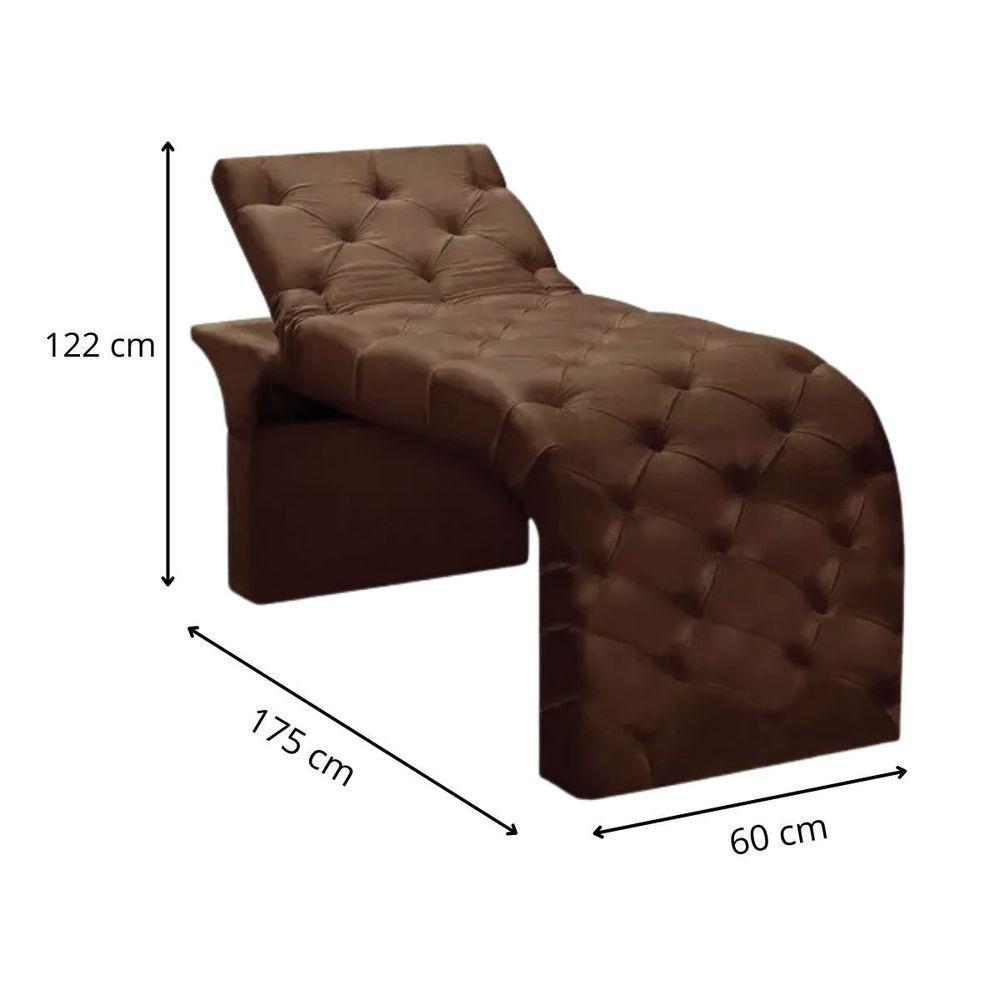 Maca Estofada Estética Cílios Regulável Spa Veludo Eloísa Marrom - 3