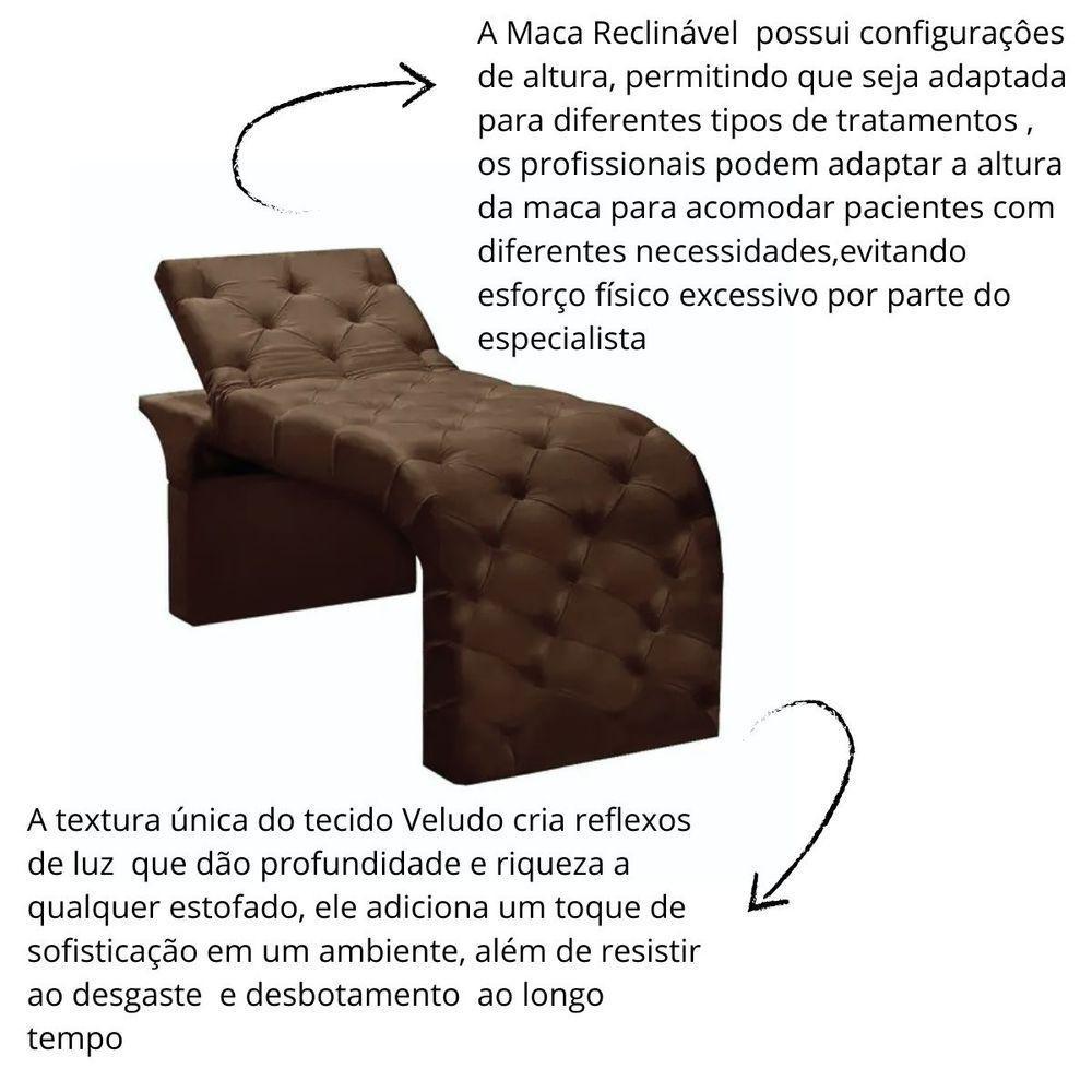 Maca Estofada Estética Cílios Regulável Spa Veludo Eloísa Marrom - 5