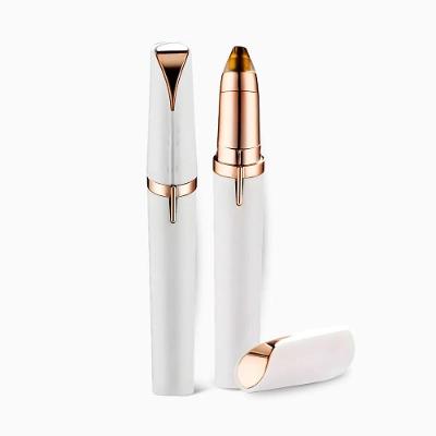 Caneta Depiladora Branca Solução Recarregável Usb Com Led Embutido E Ponta De Pressão Para Sobrancelhas